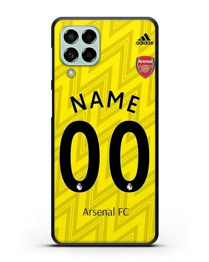 Именной чехол Арсенал с фамилией и номером (сезон 2019-2020) желтая форма силиконовый для Samsung Galaxy M53 [SM-M536]