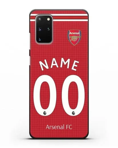 Именной чехол Арсенал с фамилией и номером (сезон 2019-2020) желтая форма силиконовый для Samsung Galaxy S20 Plus [SM-G985F]