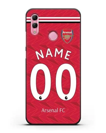 Именной чехол ФК Арсенал с фамилией и номером (сезон 2020-2021) домашняя форма силиконовый для Honor 10 Lite