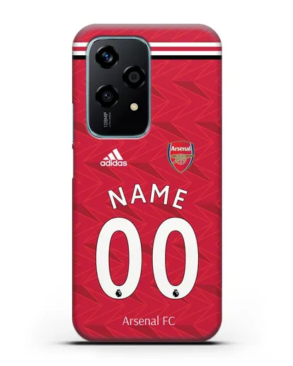 Именной чехол ФК Арсенал с фамилией и номером (сезон 2020-2021) домашняя форма силиконовый для Honor 200 Lite