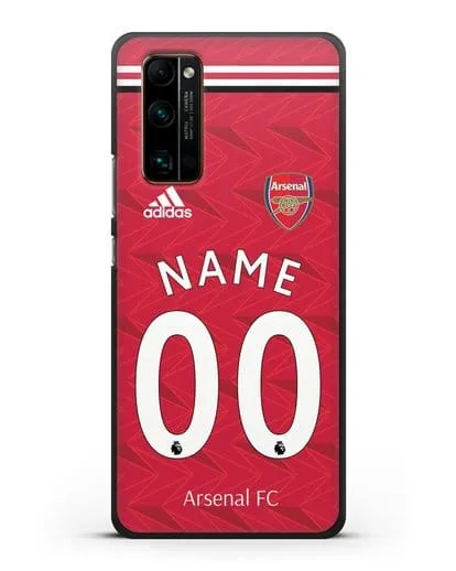 Именной чехол ФК Арсенал с фамилией и номером (сезон 2020-2021) домашняя форма силиконовый для Honor 30 Pro Plus