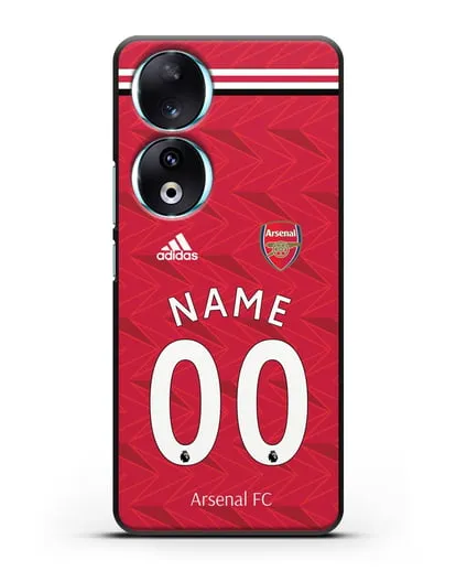 Именной чехол ФК Арсенал с фамилией и номером (сезон 2020-2021) домашняя форма силиконовый для Honor 90