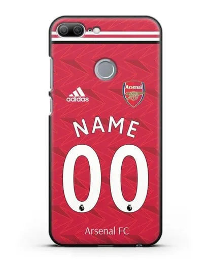 Именной чехол ФК Арсенал с фамилией и номером (сезон 2020-2021) домашняя форма силиконовый для Honor 9 Lite