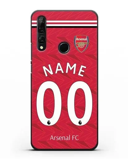Именной чехол ФК Арсенал с фамилией и номером (сезон 2020-2021) домашняя форма силиконовый для Honor 9X
