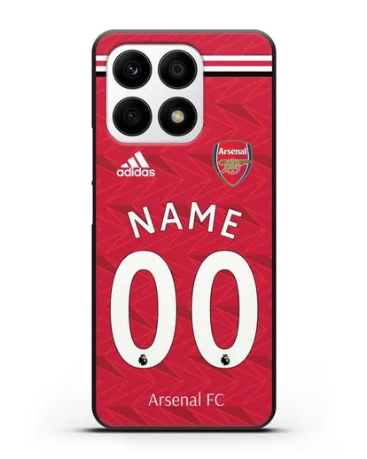 Именной чехол ФК Арсенал с фамилией и номером (сезон 2020-2021) домашняя форма силиконовый для Honor X8a