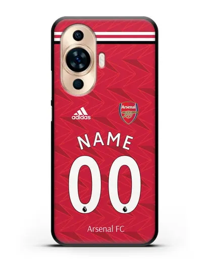 Именной чехол ФК Арсенал с фамилией и номером (сезон 2020-2021) домашняя форма силиконовый для Huawei Nova 11