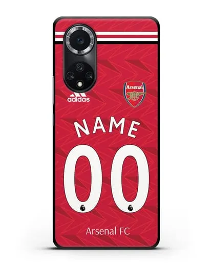 Именной чехол ФК Арсенал с фамилией и номером (сезон 2020-2021) домашняя форма силиконовый для Huawei Nova 9