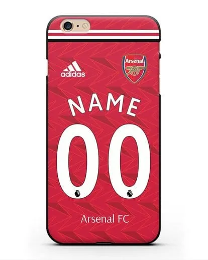 Именной чехол ФК Арсенал с фамилией и номером (сезон 2020-2021) домашняя форма силиконовый для iPhone 6s Plus