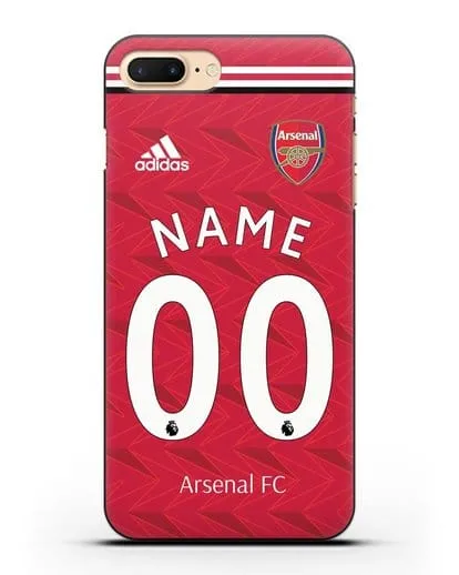 Именной чехол ФК Арсенал с фамилией и номером (сезон 2020-2021) домашняя форма силиконовый для iPhone 7 Plus