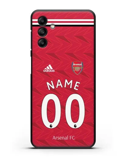 Именной чехол ФК Арсенал с фамилией и номером (сезон 2020-2021) домашняя форма силиконовый для Samsung Galaxy A04s [SM-A047]