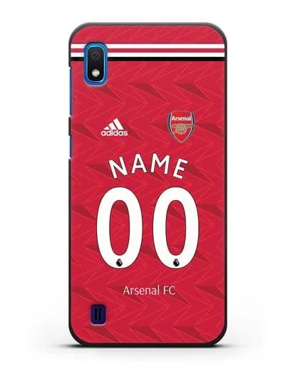 Именной чехол ФК Арсенал с фамилией и номером (сезон 2020-2021) домашняя форма силиконовый для Samsung Galaxy A10 [SM-A105F]