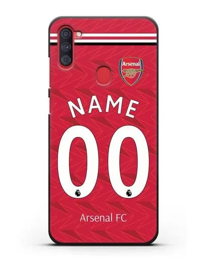 Именной чехол ФК Арсенал с фамилией и номером (сезон 2020-2021) домашняя форма силиконовый для Samsung Galaxy A11 [SM-A115F]