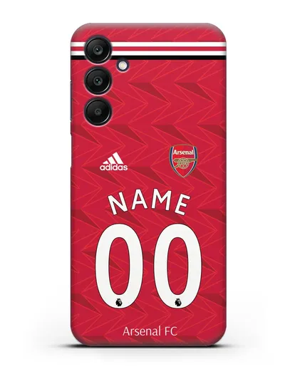 Именной чехол ФК Арсенал с фамилией и номером (сезон 2020-2021) домашняя форма силиконовый для Samsung Galaxy A25 [SM-A256]