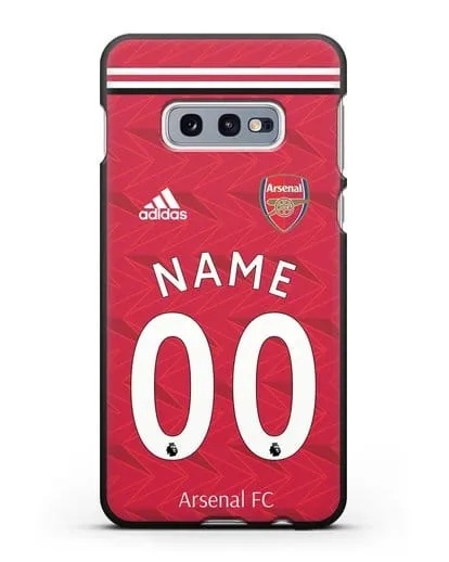 Именной чехол ФК Арсенал с фамилией и номером (сезон 2020-2021) домашняя форма силиконовый для Samsung Galaxy S10e [SM-G970F]