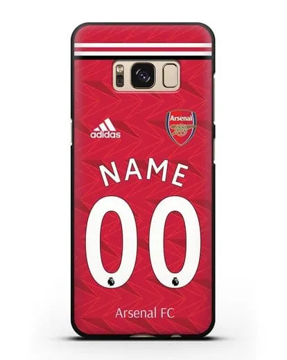 Именной чехол ФК Арсенал с фамилией и номером (сезон 2020-2021) домашняя форма силиконовый для Samsung Galaxy S8 Plus [SM-G955F]