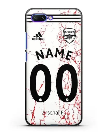 Именной чехол ФК Арсенал с фамилией и номером (сезон 2020-2021) гостевая форма силиконовый для Honor 10