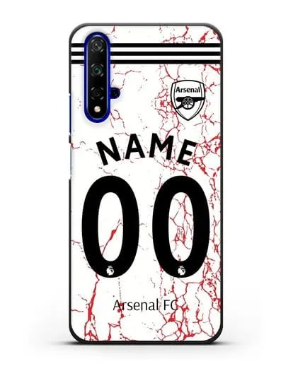 Именной чехол ФК Арсенал с фамилией и номером (сезон 2020-2021) гостевая форма силиконовый для Honor 20