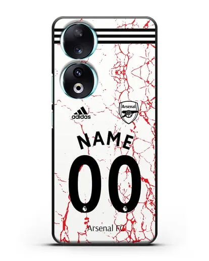 Именной чехол ФК Арсенал с фамилией и номером (сезон 2020-2021) гостевая форма силиконовый для Honor 90