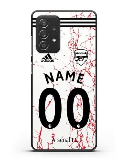 Именной чехол ФК Арсенал с фамилией и номером (сезон 2020-2021) гостевая форма силиконовый для Samsung Galaxy A53