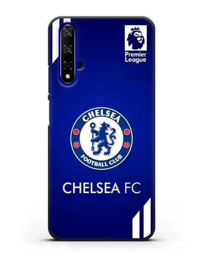 Чехол с логотипом ФК Челси с синим фоном силиконовый для Honor 20