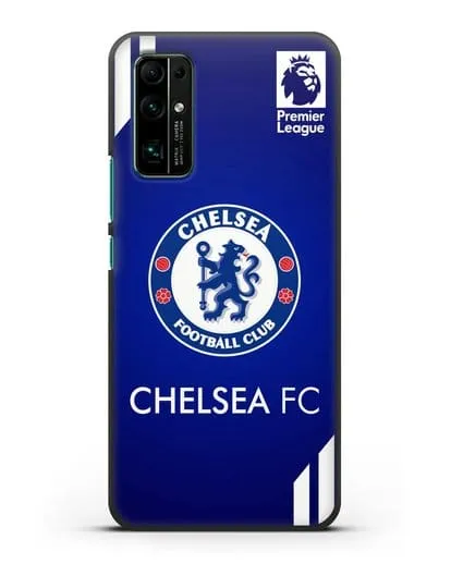 Чехол с логотипом ФК Челси с синим фоном силиконовый для Honor 30