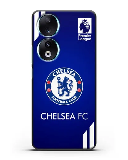 Чехол с логотипом ФК Челси с синим фоном силиконовый для Honor 90