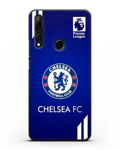Чехол с логотипом ФК Челси с синим фоном силиконовый для Honor 9X