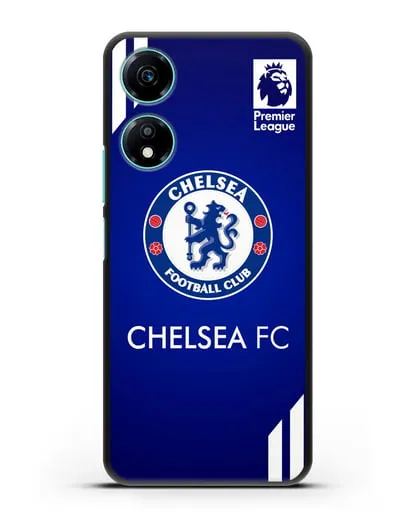 Чехол с логотипом ФК Челси с синим фоном силиконовый для Honor X5 Plus