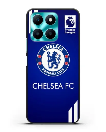Чехол с логотипом ФК Челси с синим фоном силиконовый для Honor X6a