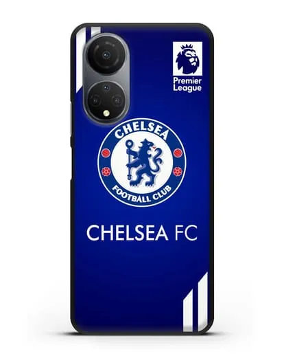 Чехол с логотипом ФК Челси с синим фоном силиконовый для Honor X7