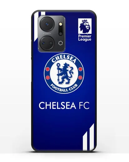 Чехол с логотипом ФК Челси с синим фоном силиконовый для Honor X7a