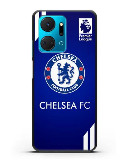 Чехол с логотипом ФК Челси с синим фоном силиконовый для Honor X7a Plus