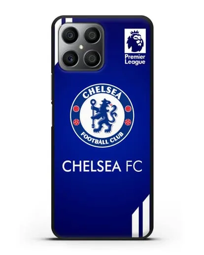 Чехол с логотипом ФК Челси с синим фоном силиконовый для Honor X8