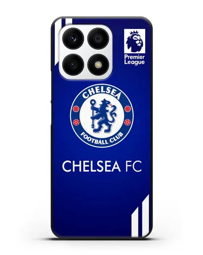 Чехол с логотипом ФК Челси с синим фоном силиконовый для Honor X8a