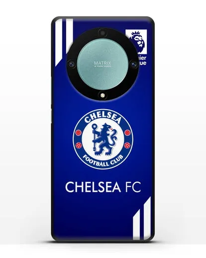 Чехол с логотипом ФК Челси с синим фоном силиконовый для Honor X9a