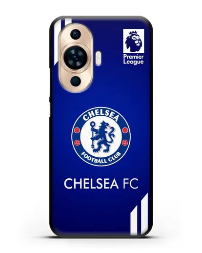 Чехол с логотипом ФК Челси с синим фоном силиконовый для Huawei Nova 11