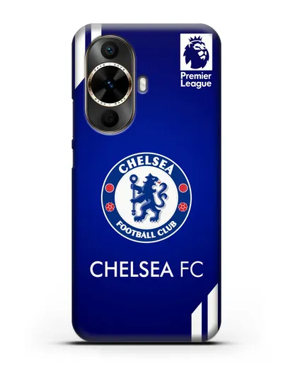 Чехол с логотипом ФК Челси с синим фоном силиконовый для Huawei Nova 12s