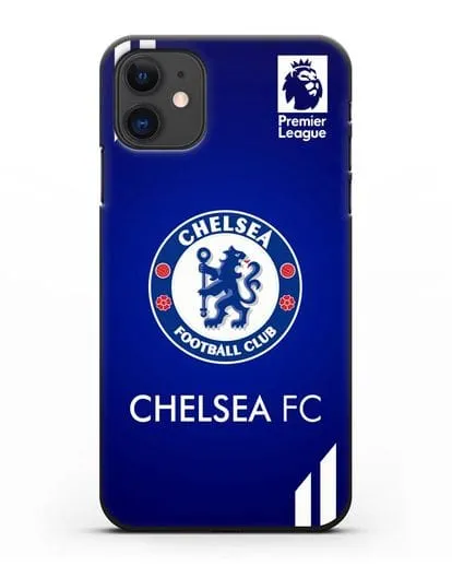 Чехол с логотипом ФК Челси с синим фоном силиконовый для iPhone 11