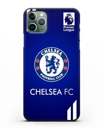 Чехол с логотипом ФК Челси с синим фоном силиконовый для iPhone 11 Pro Max