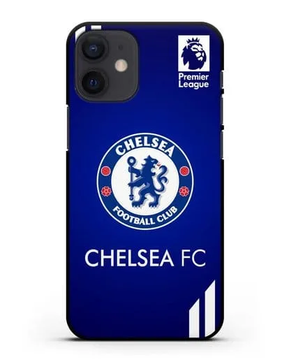 Чехол с логотипом ФК Челси с синим фоном силиконовый для iPhone 12 mini