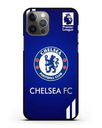 Чехол с логотипом ФК Челси с синим фоном силиконовый для iPhone 12 Pro