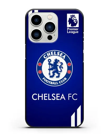 Чехол с логотипом ФК Челси с синим фоном силиконовый для iPhone 13 Pro