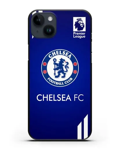 Чехол с логотипом ФК Челси с синим фоном силиконовый для iPhone 14 Plus