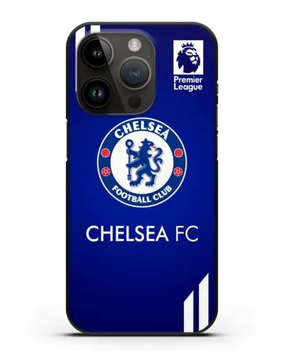 Чехол с логотипом ФК Челси с синим фоном силиконовый для iPhone 14 Pro