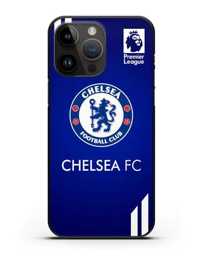 Чехол с логотипом ФК Челси с синим фоном силиконовый для iPhone 14 Pro Max