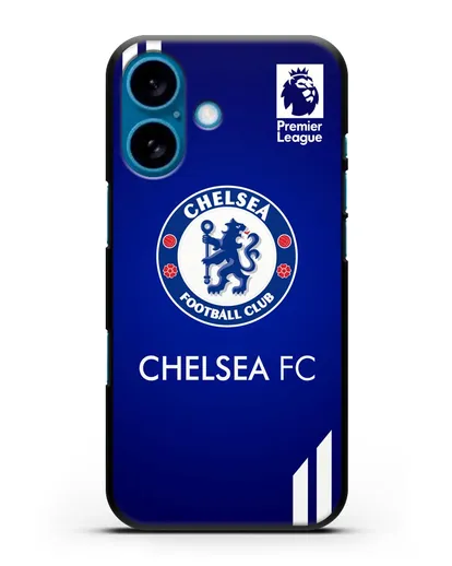Чехол с логотипом ФК Челси с синим фоном силиконовый для iPhone 16