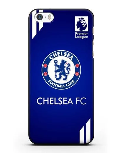 Чехол с логотипом ФК Челси с синим фоном силиконовый для iPhone 5/5s/SE