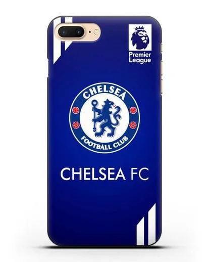 Чехол с логотипом ФК Челси с синим фоном силиконовый для iPhone 8 Plus