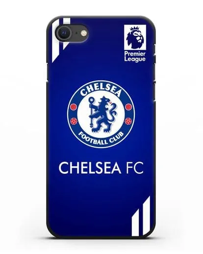 Чехол с логотипом ФК Челси с синим фоном силиконовый для iPhone SE 2020