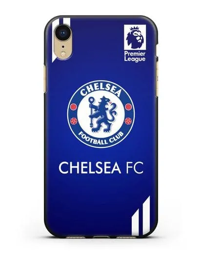 Чехол с логотипом ФК Челси с синим фоном силиконовый для iPhone XR